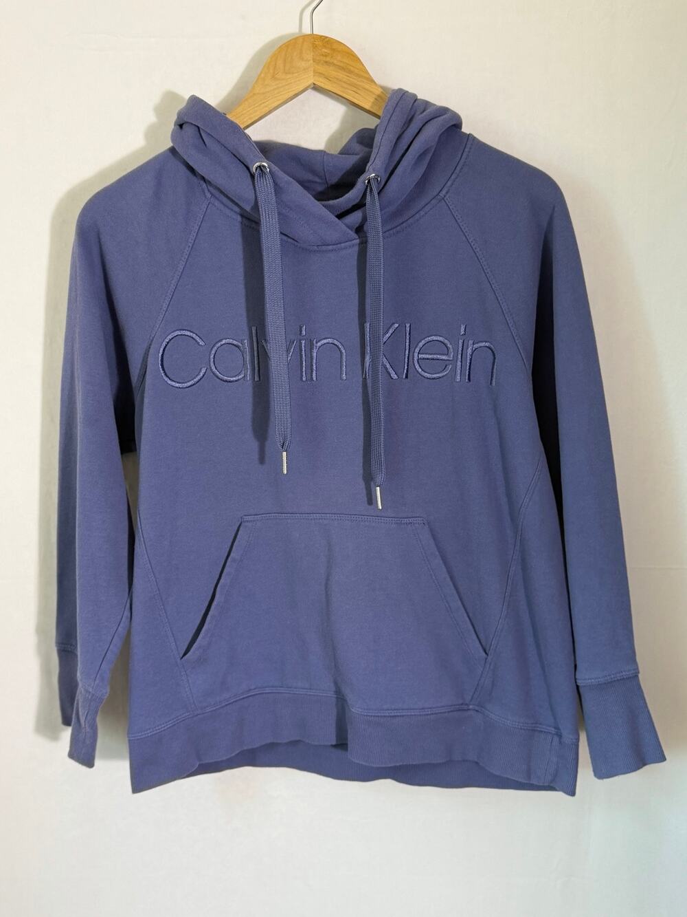 Calvin Klein Blue Purple Logo Hoodie Sweatshirt Pullover Size Small S